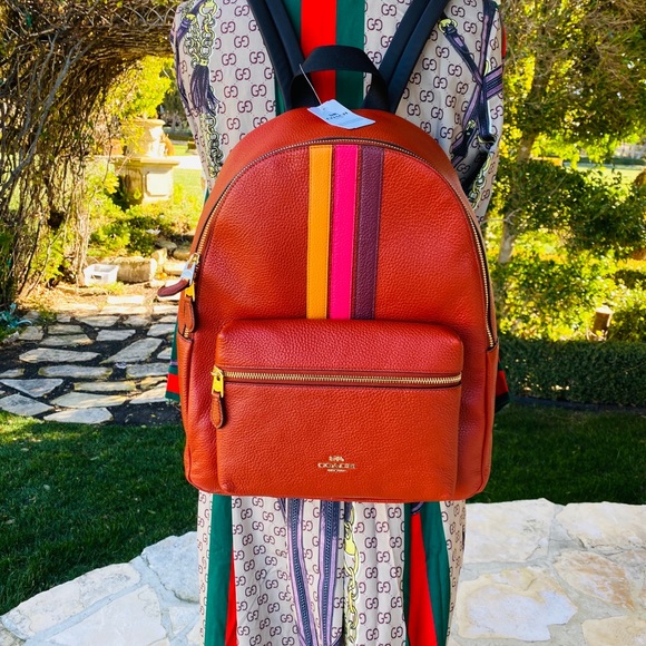 NWT Coach varsity stripe Charlie backpack&wallet - Picture 11 of 16